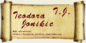 Teodora Jonikić vizit kartica